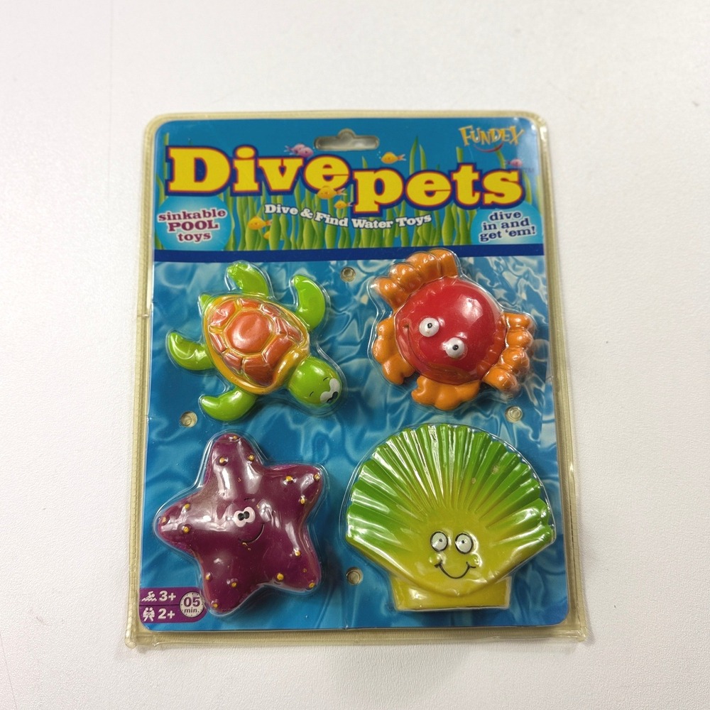 Fundex Divepets Sinkable Pool Toys Set of 4 Turtle Crab Starfish Shell New